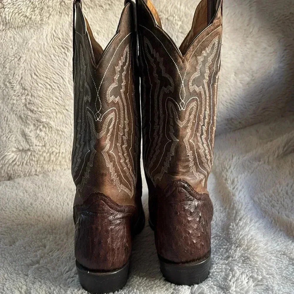 J.B.Dillon men’s ostrich cowboy boot size 8 - Picture 2 of 11